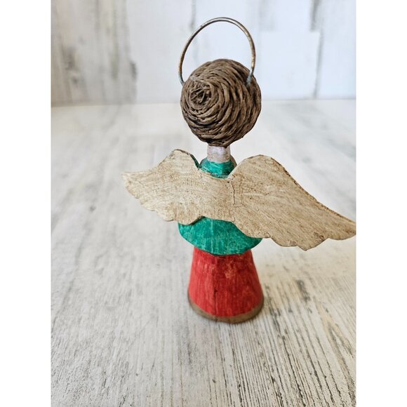 . Vintage paper mache Angel Cherub Nativity shabby chic village Xmas decor - Picture 4 of 7